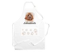 Purely Home Labradoodle Apron - This House Belongs to the Dog - Cooking & Baking Gift Adjustable Neck/Waist Ties - Large Front Pocket Mens Womens Unisex