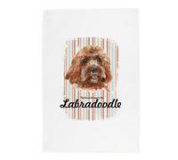 Purely Home Labradoodle Tea Towel - Novelty Dog Themed Gift Kitchen Linen/dish Cloth