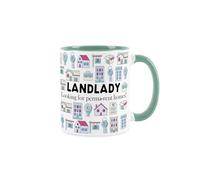 Purely Home Landlady Mug - Humorous House Rentals Novelty Gifts for Landladies - Tea/Coffee Hot Drinks Turquoise Ceramic Cup Present