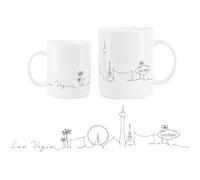 Purely Home Las Vegas City Skyline Collection - Fine Bone China Mug White Coffee/Tea Present Gift for Travel Lovers