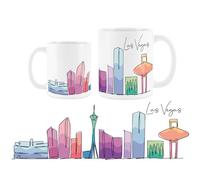 Purely Home Las Vegas Mug - Colourful USA Skyline Souvenir Memento White Tea Coffee Gift Present Mug