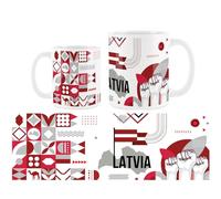 Purely Home Latvia Mug - World Travel Baltic Holiday Tea/Coffee Gift Ceramic White Cup