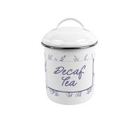 Purely Home Lavender Garden Medium-Sized Metal Decaf Tea Canister - Stylish Floral Tin Kitchen Storage Jar - Tea/Coffee/Sugar Caddy Gift With Lid & Handle