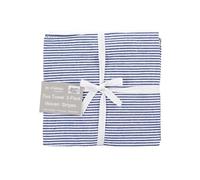 Purely Home Le Chateau Woven Stripe Blue & White Tea Towels - Assorted Set of 3 Kitchen Linens - Dish Cloths/Kitchen Towels Pack