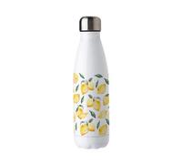 Purely Home Lemons Stainless Steel Water Bottle - Summer Fruits & Flowers Presents - Double Walled 500Ml Metal Hot/cold Drinks Bottle Gifts