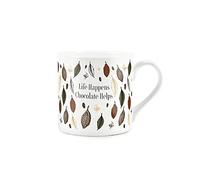 Purely Home Life Happens, Chocolate Helps! Fun Cocoa Design - Fine Bone China Mug White Coffee/Tea/Hot Chocolate Present Gift