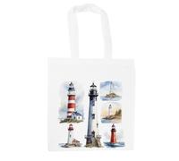 Purely Home Lighthouses Tote Bag - Sailing Boating Coastal Seaside Gift - White Shopping Bag Accessories Present