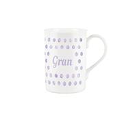 Purely Home Lilac Polka Dots Spots Gran Mug - Fine Bone China Gift/Present Mug for Gran