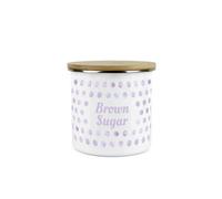 Purely Home Lilac Purple Polka Dots Brown Sugar Storage Canister - Spotty Dotty Purple And White Enamel Medium Sized Food Storage Container