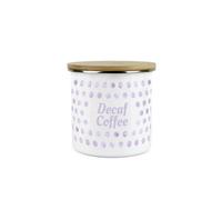 Purely Home Lilac Purple Polka Dots Decaf Coffee Storage Canister - Spotty Dotty Purple And White Metal Medium Sized Food Storage Container