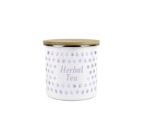 Purely Home Lilac Purple Polka Dots Herbal Tea Storage Canister - Spotty Dotty Purple And White Enamel Medium Sized Food Storage Container