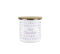 Purely Home Lilac Purple Polka Dots Hot Chocolate Storage Canister - Spotty Dotty Purple And White Metal Medium Sized Food Storage Container