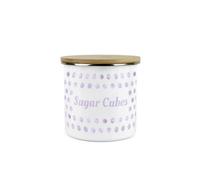 Purely Home Lilac Purple Polka Dots Sugar Cubes Storage Canister - Spotty Dotty Purple And White Metal Medium Sized Food Storage Container
