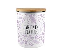 Purely Home Lilac Rabbits Bread Flour Canister - Wildlife & Nature 2.7L Extra-Large Enamel Kitchen Storage Tin Baking Gifts