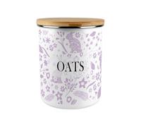 Purely Home Lilac Rabbits Oats Canister - Wildlife & Nature 2.7L Extra-Large Enamel Kitchen Storage Tin Baking Gifts