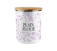 Purely Home Lilac Rabbits Plain Flour Canister - Wildlife & Nature 2.7L Extra-Large Enamel Kitchen Storage Tin Baking Gifts