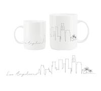 Purely Home Los Angeles City Skyline Collection - Fine Bone China Mug White Coffee/Tea Present Gift for Travel Lovers