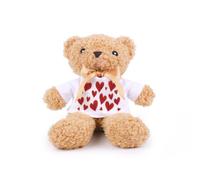 Purely Home Love Hearts Valentines Teddy - Plush Teddy with T-Shirt
