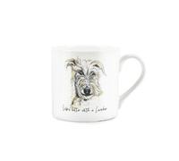 Purely Home Lurcher Mug - Lifes Better With A Lurcher Bone China White Mug - Tea/coffee Gift For Dog Lovers