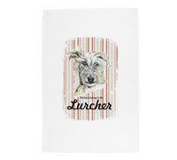 Purely Home Lurcher Tea Towel - Novelty Dog Themed Gift Kitchen Linen/dish Cloth