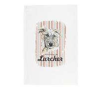 Purely Home Lurcher Tea Towel - This House Belongs to the Dog - Panama Cotton Kitchen Dish Towel/Drying Cloth - 67cm x 45cm - Gift for Dog Lovers