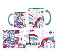Purely Home Luxembourg Mug - European Flag Travel Holiday Tea/Coffee Gift Ceramic Light Blue Cup