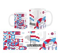 Purely Home Luxembourg Mug - European Flag Travel Holiday Tea/Coffee Gift Ceramic White Cup