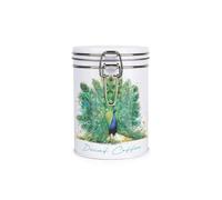 Purely Home Majestic Peacock Decaf Coffee Canister - Exotic Feathered Bird - Vibrant Metal Clip Lid Kitchen Storage Jar 700Ml (13Cm X 9.5Cm)
