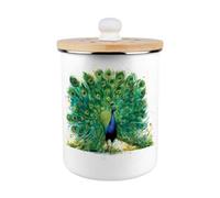 Purely Home Majestic Peacock Food Waste Caddy - Metal 2L Decorative Kitchen Compost Bin