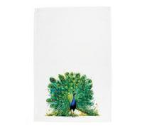 Purely Home Majestic Peacock Tea Towel - Panama Cotton Exotic Kitchen Gift For Bird Lovers