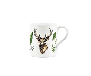 Purely Home Majestic Stag Mug - Small Fine Bone China White Deer Mug Coffee/Tea Present Gift