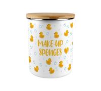 Purely Home Makeup Sponges Storage Canister - Rubber Ducks 2.7L Extra-Large Enamel Bathroom Organisation Container Gift
