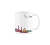 Purely Home Maldives Mug - Colourful Maldives Asia Skyline Souvenir Memento White Tea Coffee Gift Present Mug