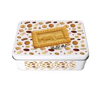 Purely Home Malted Milk Biscuit Tin - Rectangular Metal Storage Container For Baking Novelty Kitchen Gifts 195 X 125 X 75mm
