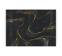 Purely Home Marble Large Glass Worktop Protector - Black & Gold Marble Textured Kitchen Chopping/cutting Board Worktop Saver