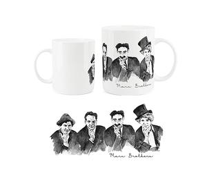 Purely Home Marx Brothers Mug - Full Group of 4 Brothers By Rhiannon Chauncey - Tea Coffee White Bone China Mug