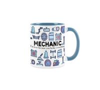 Purely Home Mechanic Gift Mug - Trades Funny Novelty Gift Blue Tea Coffee Gift Present Ceramic Mug