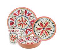 Purely Home Mediterranean 32 Piece Melamine Dinnerware & Mugs Set