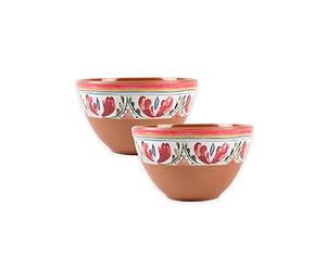 Purely Home Mediterranean Outdoor/Camping/BBQ - Plastic/Melamine Dipping Snack Bowls x 2
