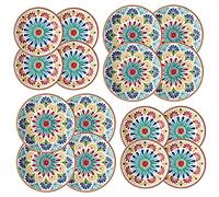 Purely Home Mediterranean - Outdoor/Camping/Picnic - Melamine/Plastic Dinner & Side Plate Set (Mediterranean, 4) (Mediterranean, 4) (Rio Medallion, 16)