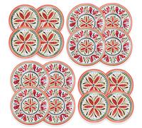 Purely Home Mediterranean - Outdoor/Camping/Picnic - Melamine/Plastic Dinner & Side Plate Set (Mediterranean, 16)