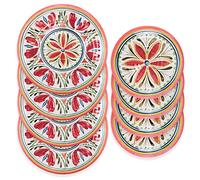 Purely Home Mediterranean - Outdoor/Camping/Picnic - Melamine/Plastic Dinner & Side Plate Set (Mediterranean, 8)