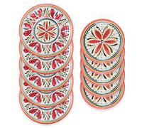 Purely Home Mediterranean - Outdoor/Camping/Picnic - Melamine/Plastic Dinner & Side Plate Set (Mediterranean, 10)