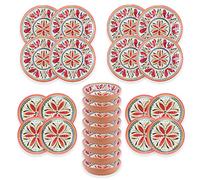 Purely Home Mediterranean - Outdoor/Camping/Picnic - Melamine/Plastic Dinnerware Set (24)