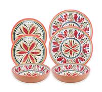 Purely Home Mediterranean - Outdoor/Camping/Picnic - Melamine/Plastic Dinnerware Set (6)
