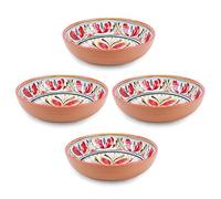Purely Home Mediterranean - Outdoor/Camping/Picnic - Melamine/Plastic Low Bowls (4)