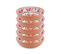 Purely Home Mediterranean - Outdoor/Camping/Picnic - Melamine/Plastic Low Bowls (5)
