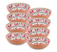 Purely Home Mediterranean - Outdoor/Camping/Picnic - Melamine/Plastic Low Bowls (8)
