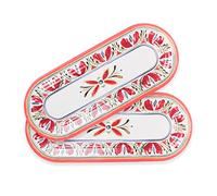 Purely Home Mediterranean - Outdoor/Camping/Picnic - Melamine/Plastic Oval Appetiser Tray (2)