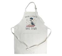 Purely Home Mental Bake Down Apron - Funny Skeleton Kitchen Gifts - Adjustable Neck/Waist Ties Cooking & Baking Apron with Large Front Pocket